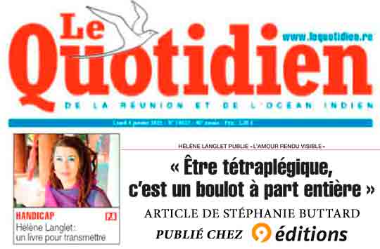 Article sur Hélène Langlet dans Le Quotidien de La Réunion